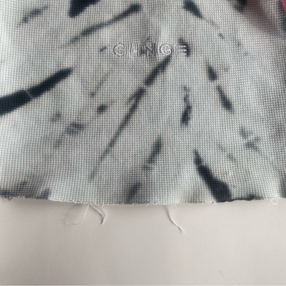 CHNGE Marble Tie Dye Logo Ribbed Crop Tank Top Unisex Size Medium - Picture 7 of 7